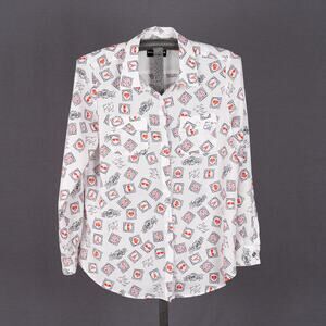 Karl Lagerfeld Women's Top MEDIUM Logo Travel Sunglasses Paris Art Eiffel Tower